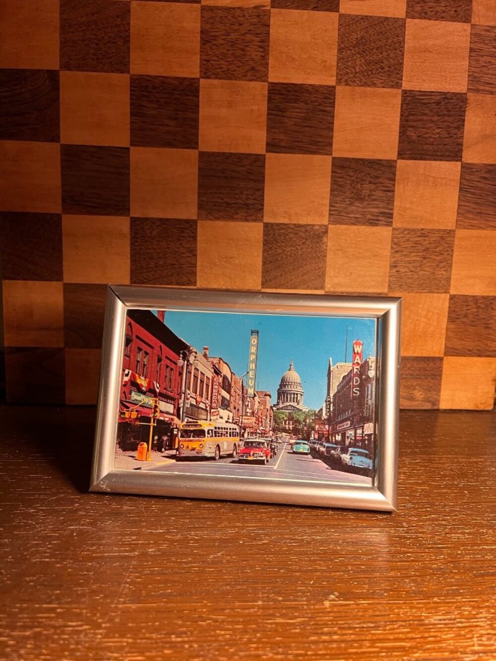 Madison Postcard in Repurposed Silver Toned Frame A1185